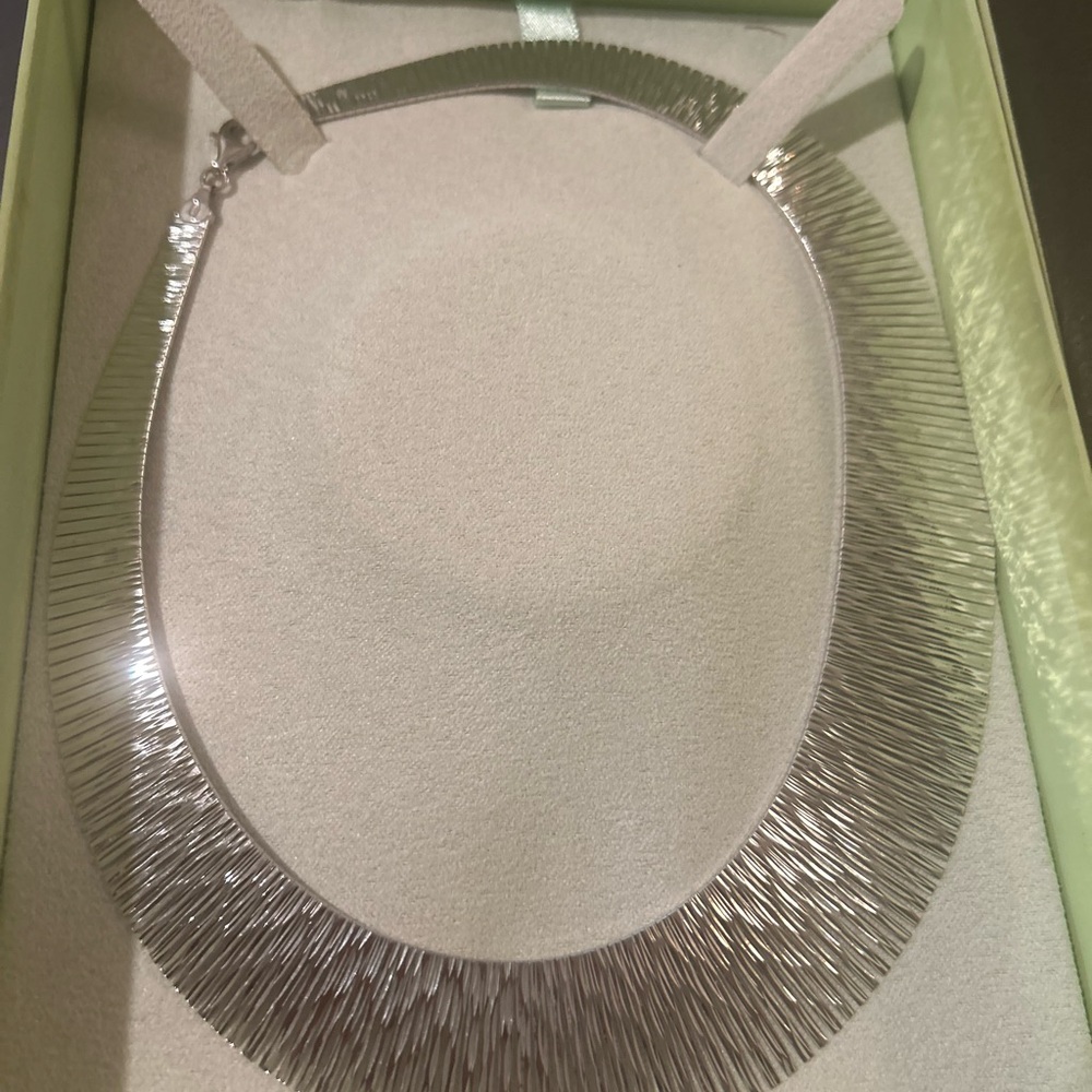 Ross-Simons Silver Collar Necklace with Textured Design
